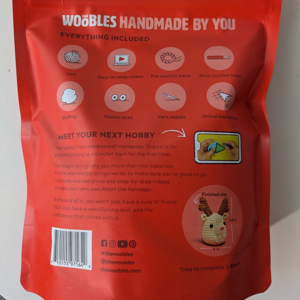 Set of 2 The Woobles Holiday Edition Learn to Crochet Kits, Brand New - Picture 5 of 5